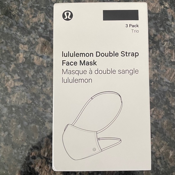 NIB 3-Pack Lululemon Double Strap Face Masks Black - Picture 1 of 2